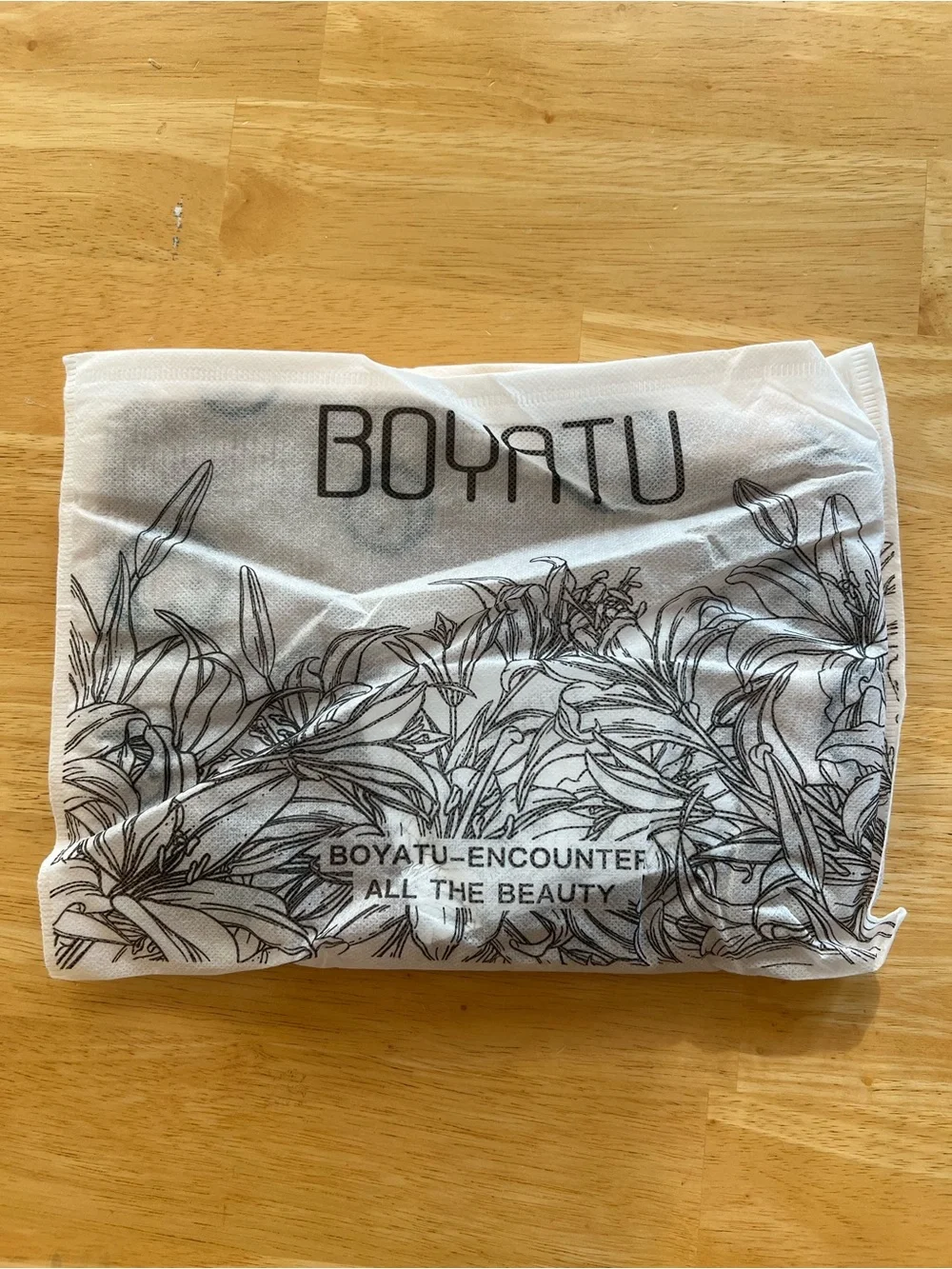 Boyatu Smiley Print Corduroy Cosmetic Pouch - Light Beige & Black